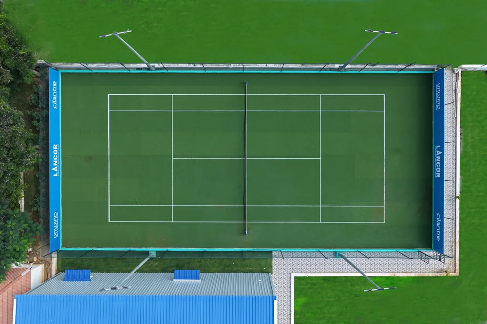 Tennis and badminton court